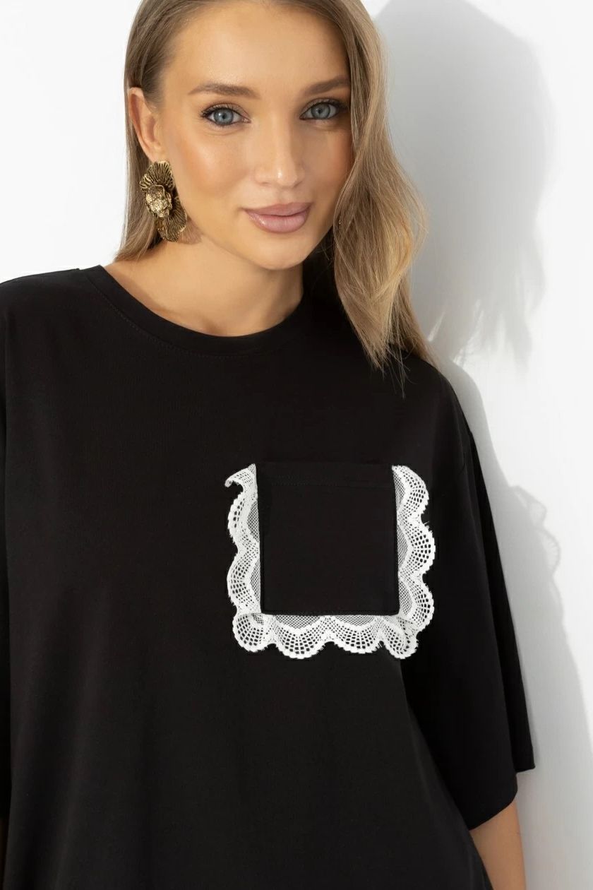 Футболка чёрная из мягкого хлопка Charutti(фото4)