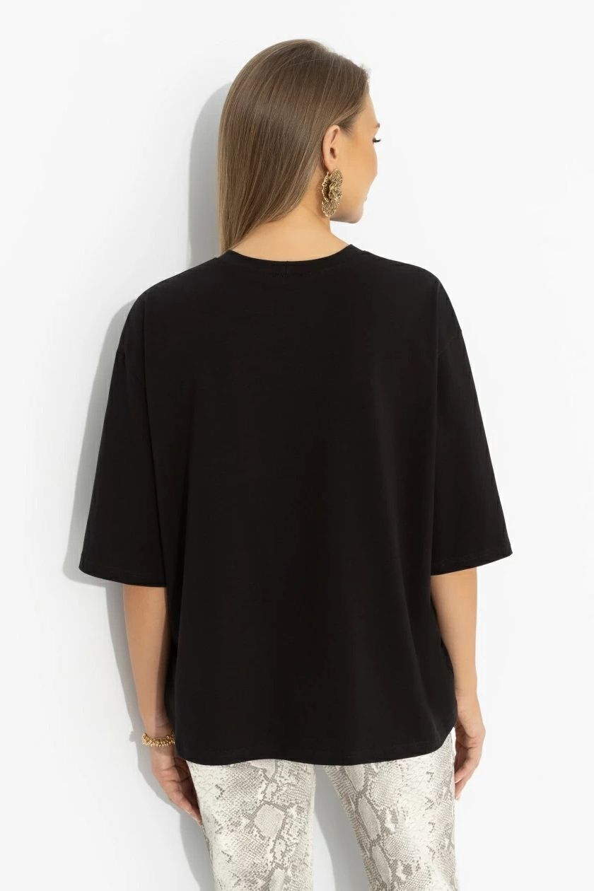 Футболка чёрная из мягкого хлопка Charutti(фото5)