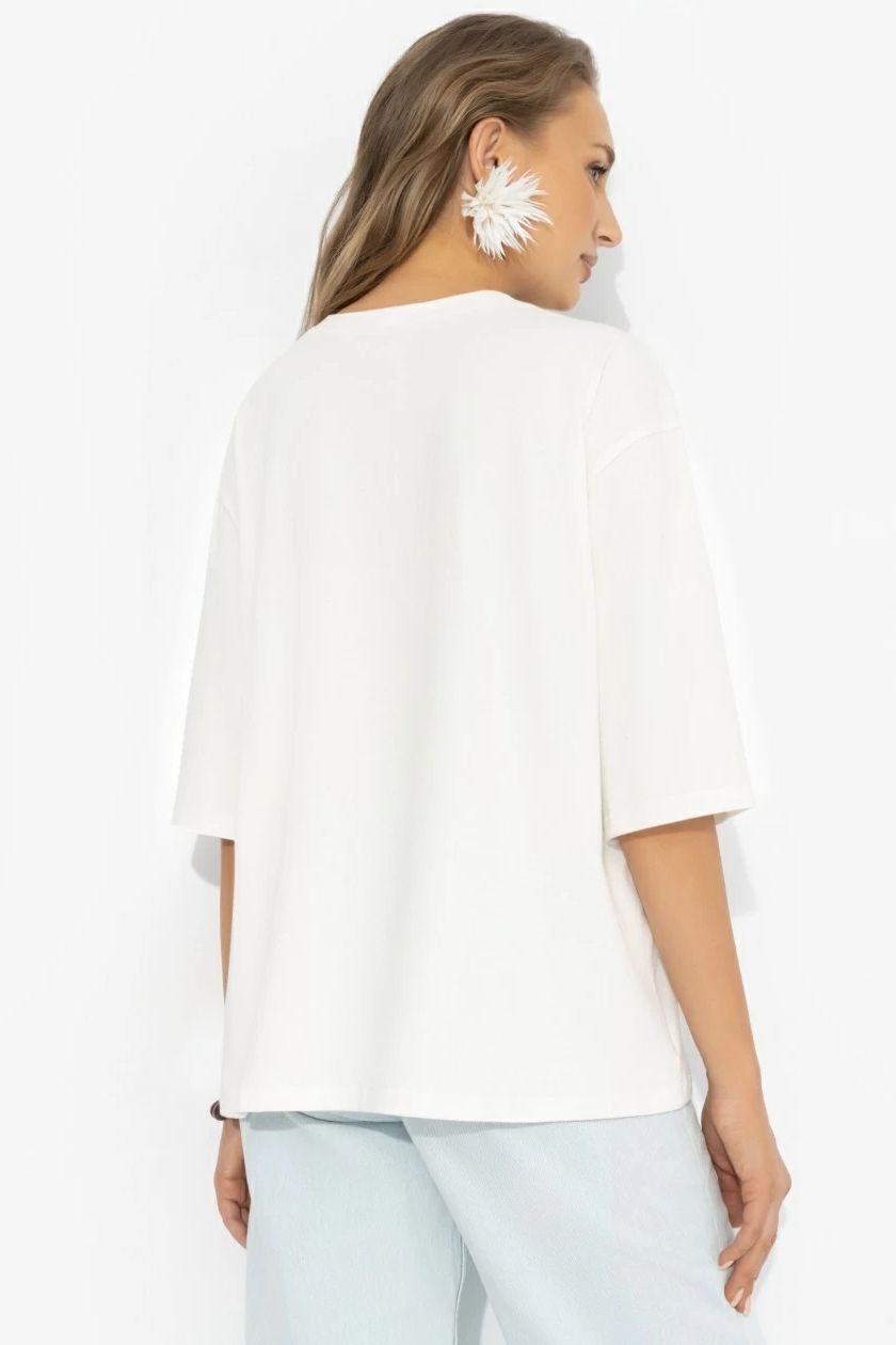 Футболка белая из мягкого хлопка Charutti(фото5)