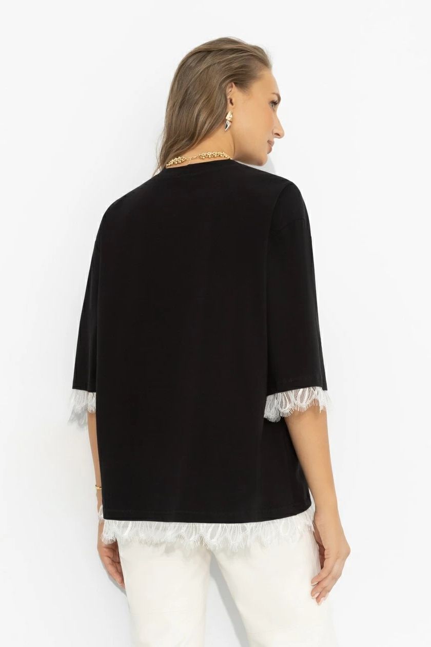 Футболка хлопковая чёрного цвета Charutti(фото6)