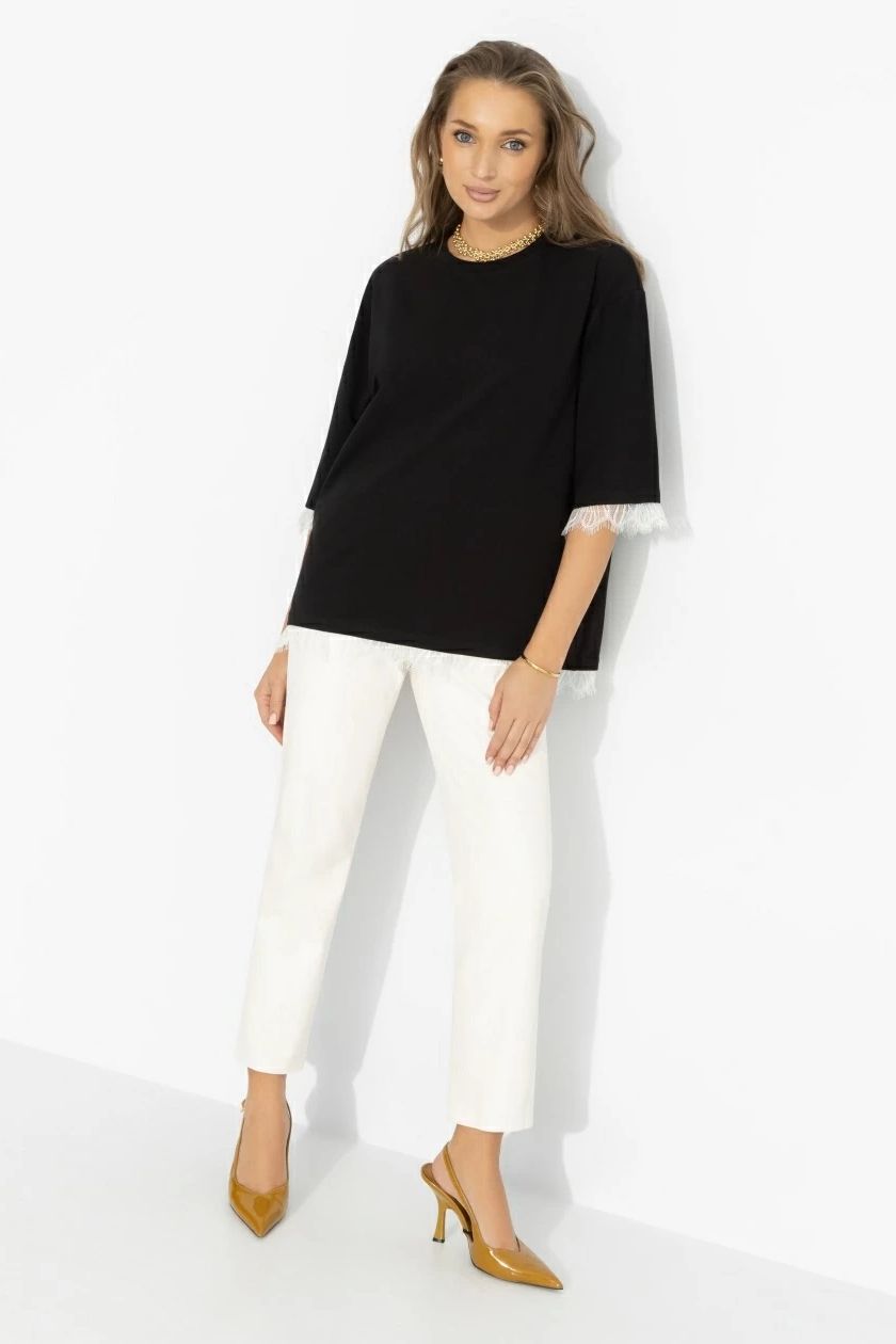 Футболка хлопковая чёрного цвета Charutti(фото2)