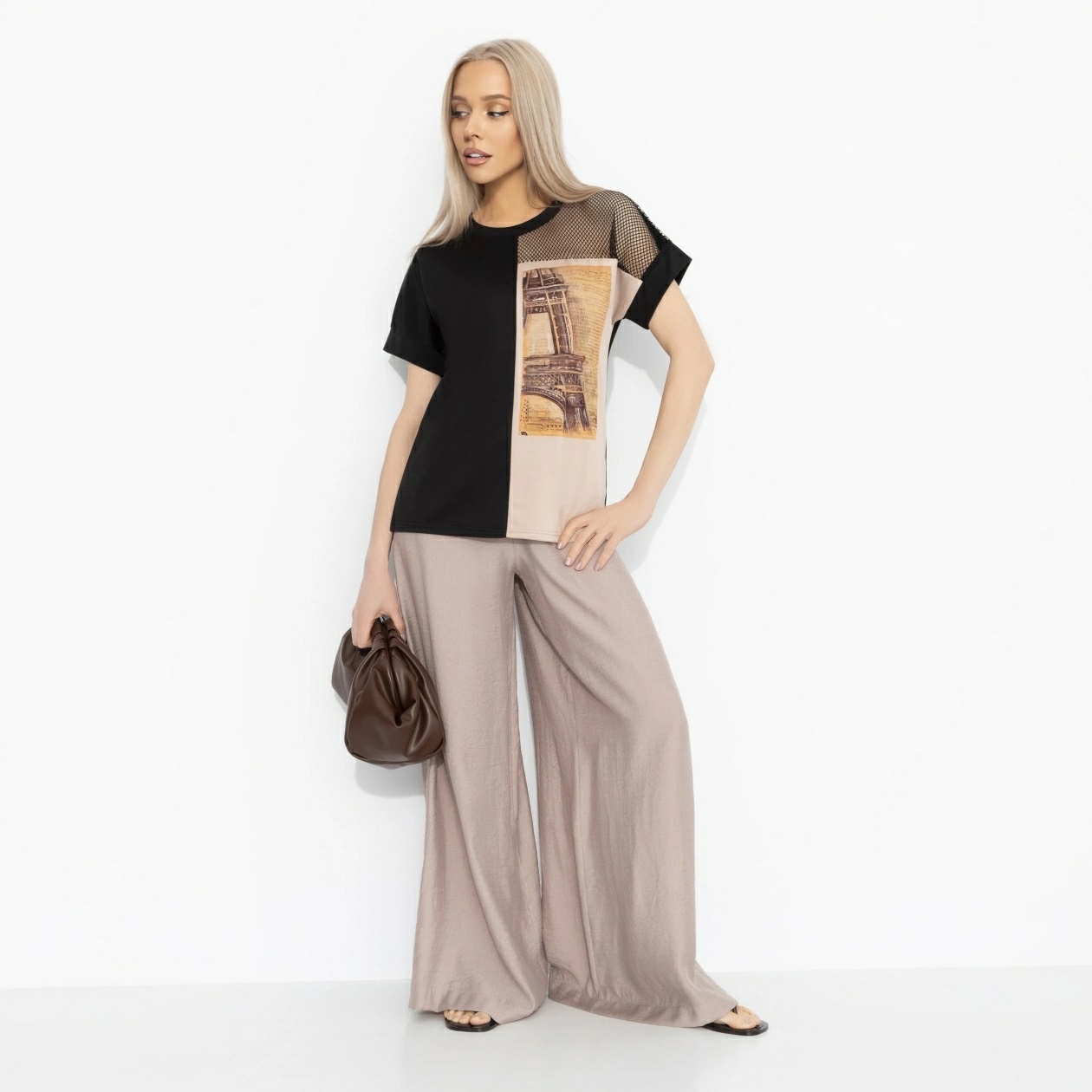 Футболка трикотажная чёрного цвета с принтом  Charutti(фото2)