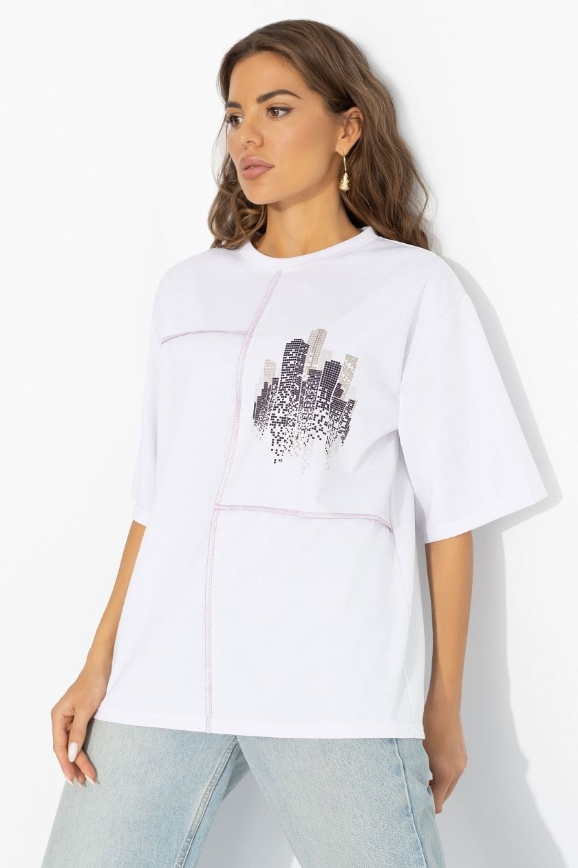 Футболка белая со швами наружу Charutti(фото4)