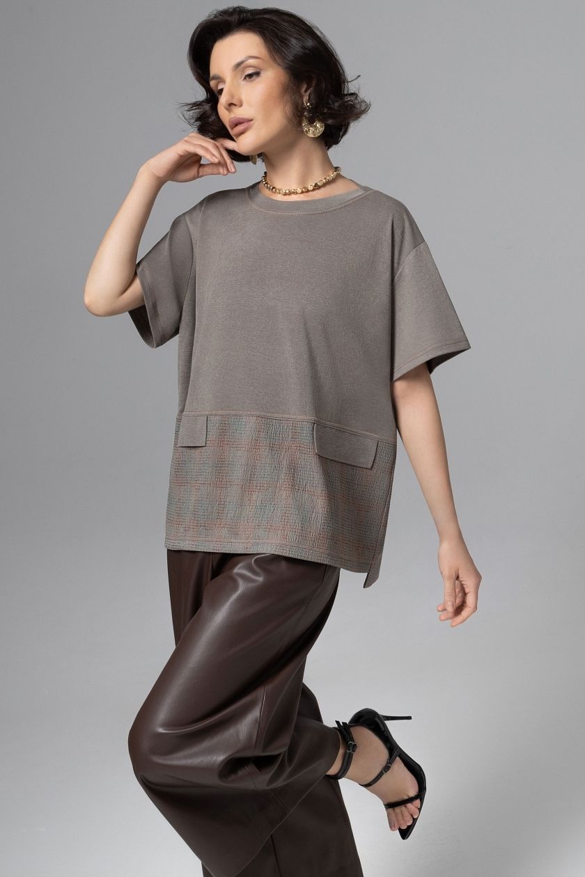 Футболка трикотажная с акцентными строчками Charutti(фото6)