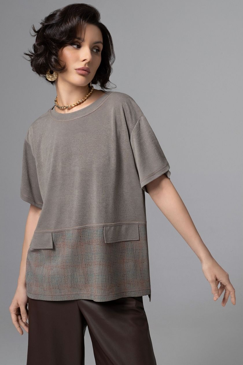 Футболка трикотажная с акцентными строчками Charutti(фото3)