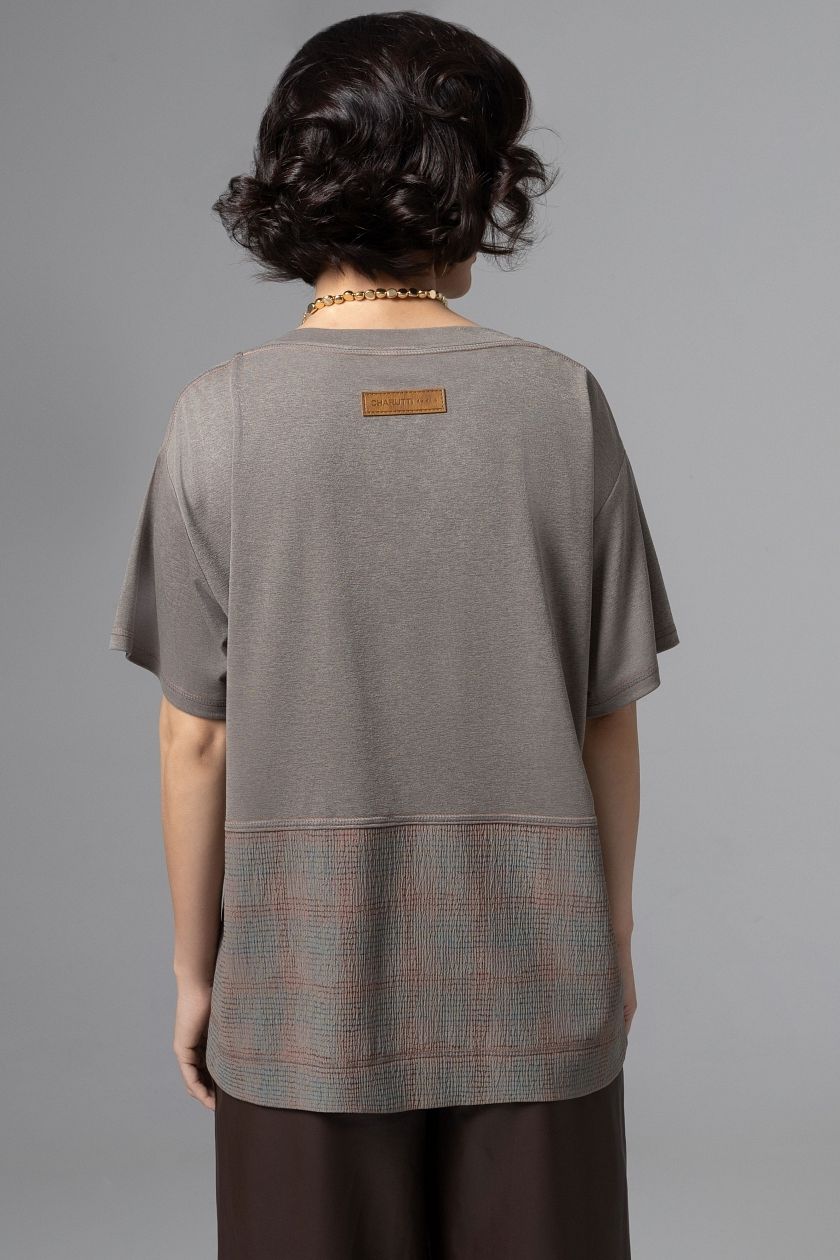 Футболка трикотажная с акцентными строчками Charutti(фото7)