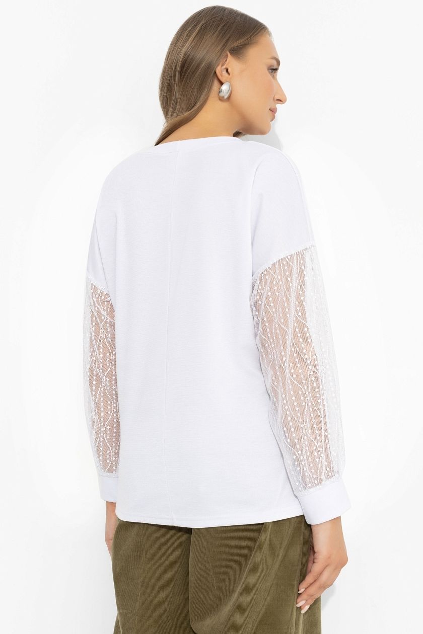 Футболка белая с длинным рукавом Charutti(фото5)