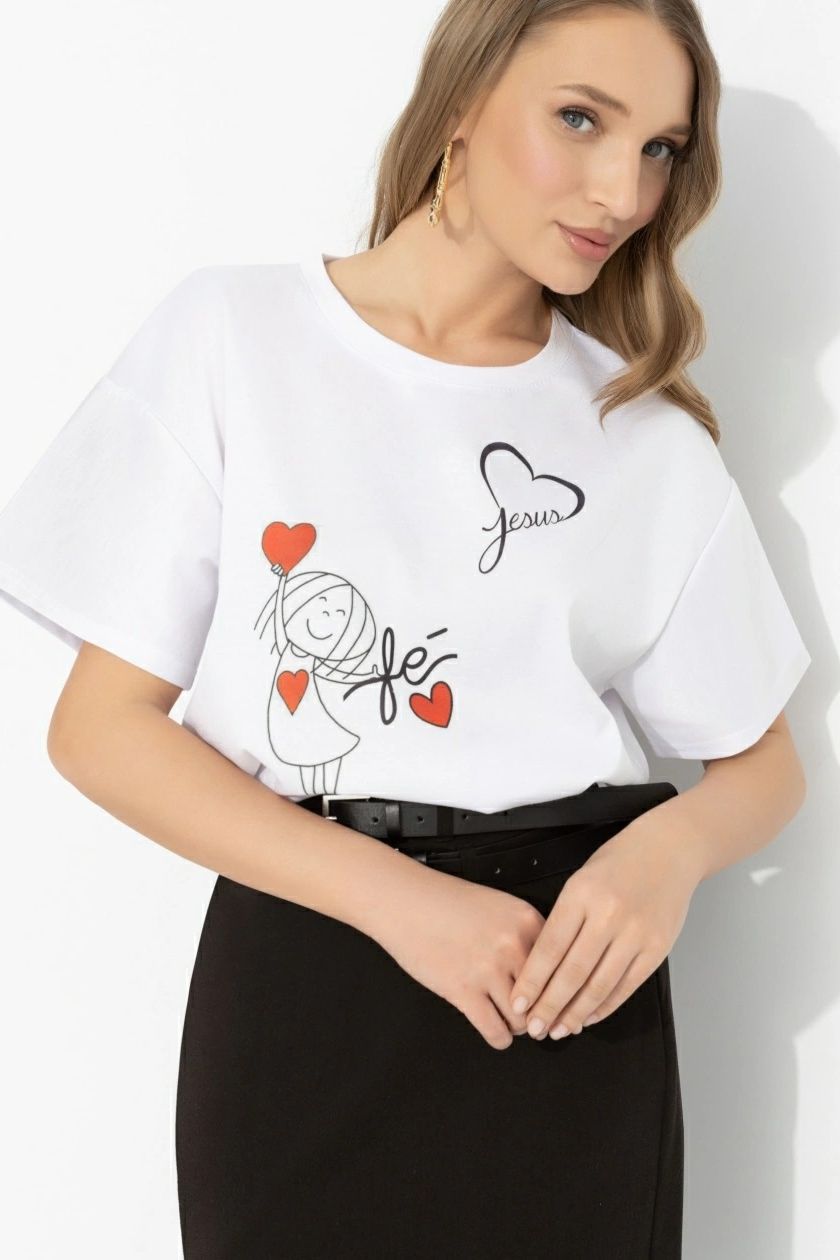 Футболка белая с принтом Charutti