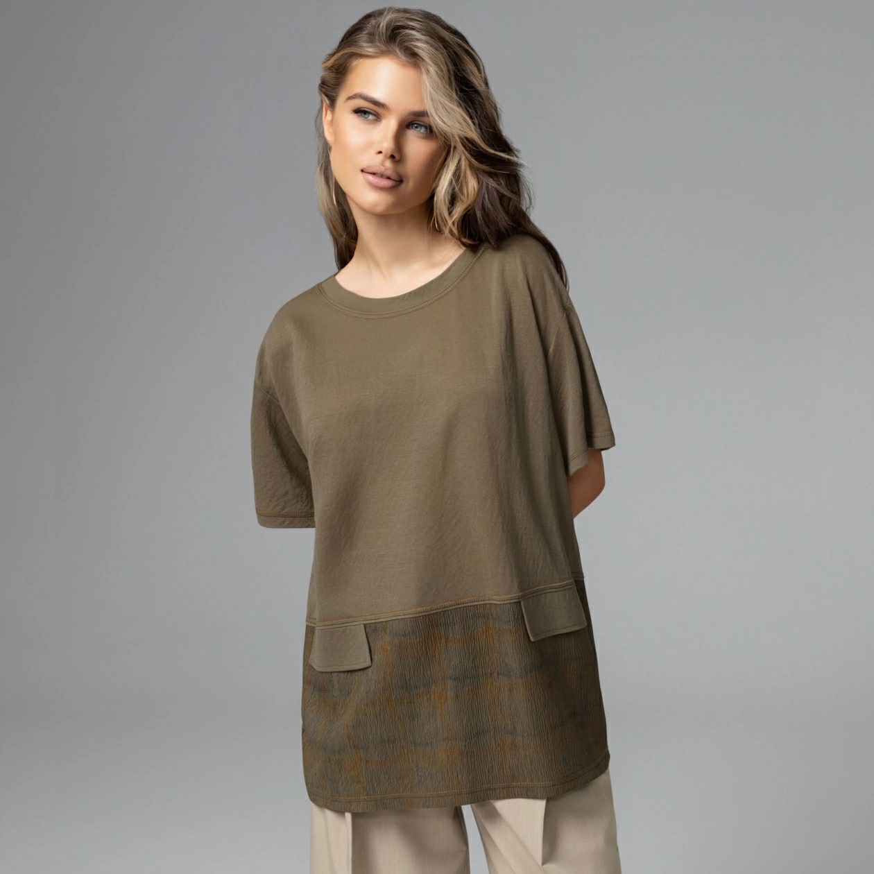 Футболка трикотажная с акцентными строчками Charutti(фото6)