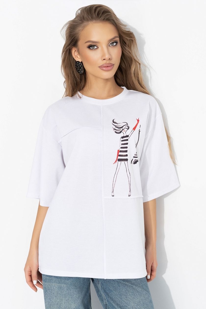 Футболка белая со швами наружу Charutti(фото6)