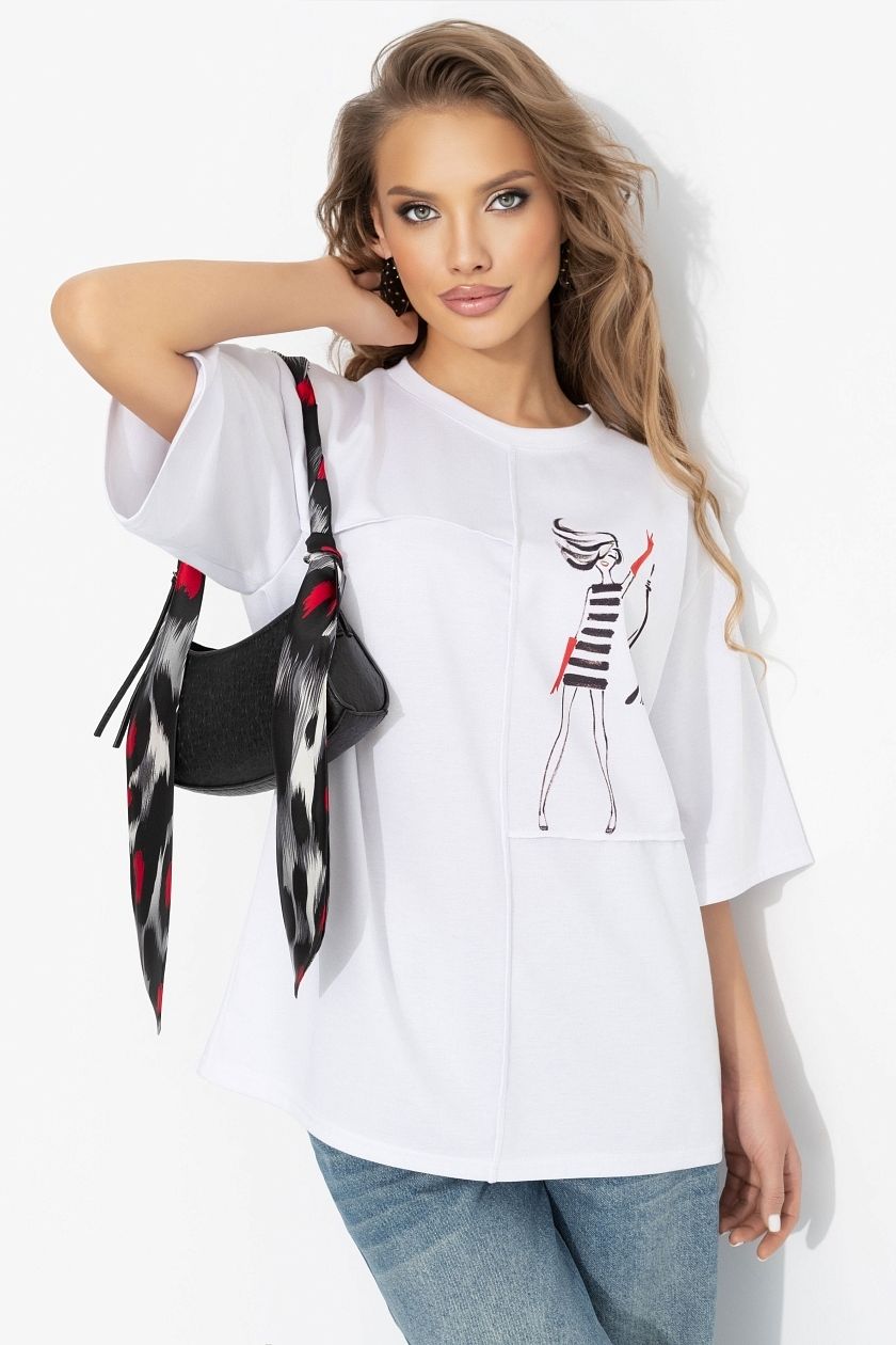 Футболка белая со швами наружу Charutti(фото2)