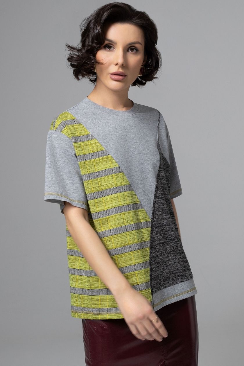 Футболка трикотажная с акцентными строчками Charutti(фото4)