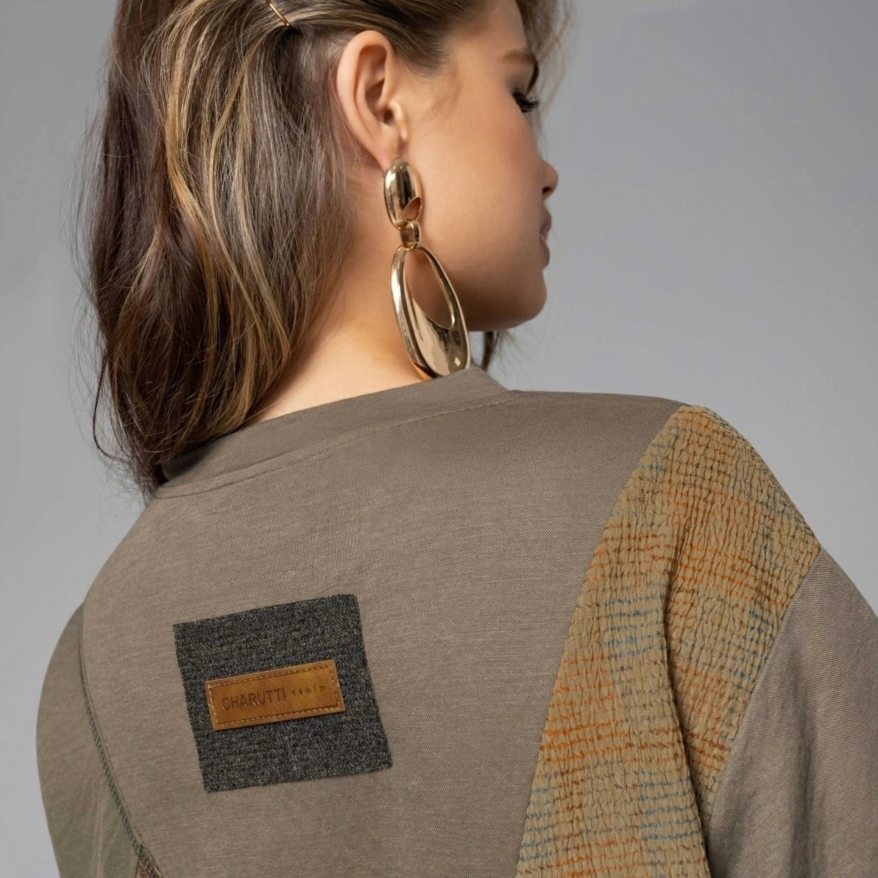 Футболка трикотажная коричневая свободной посадки Charutti(фото7)