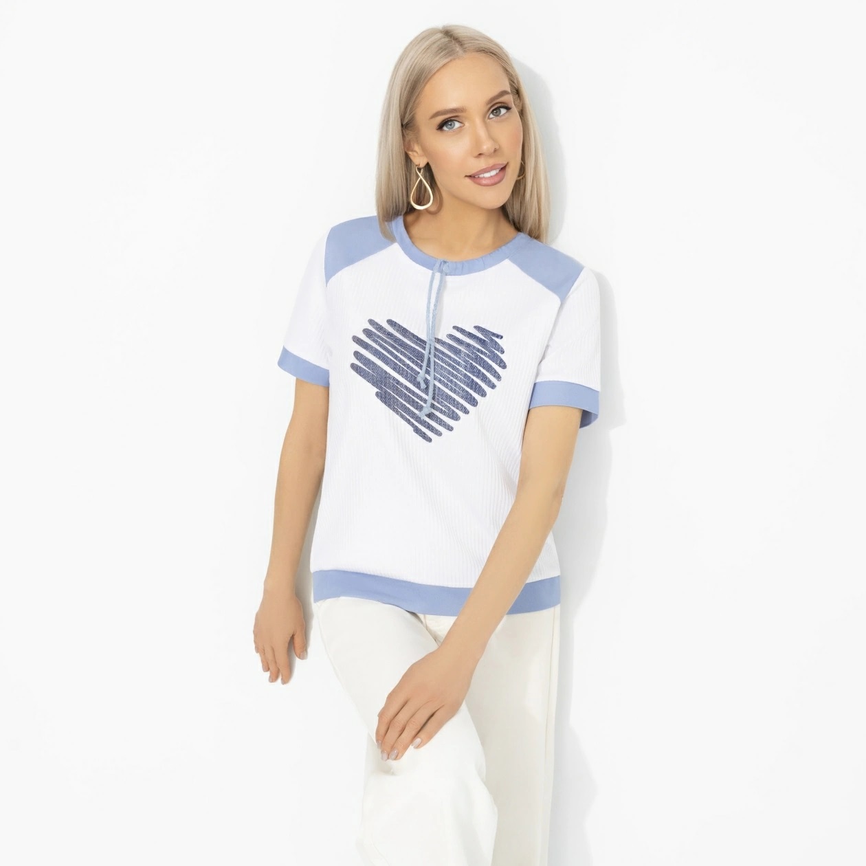 Футболка трикотажная белая с оригинальным принтом Charutti(фото4)