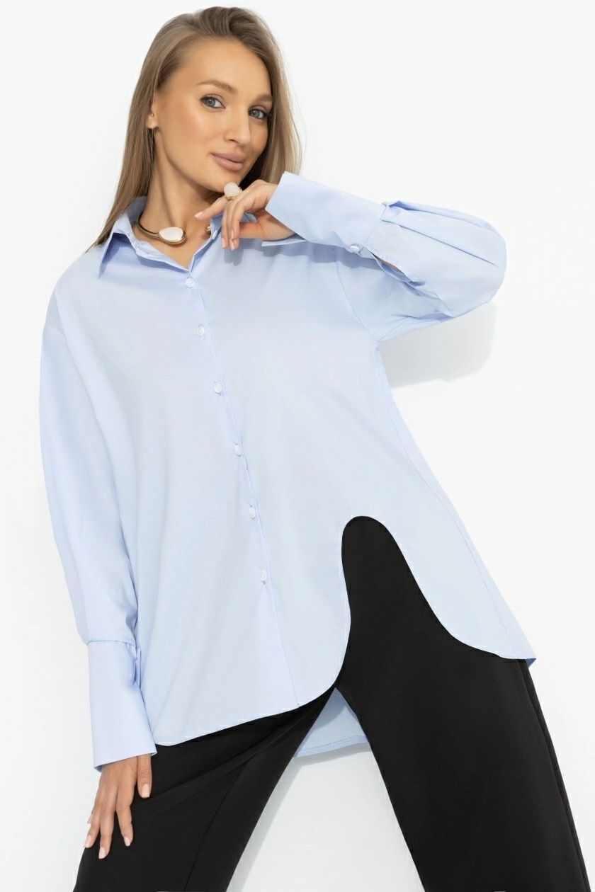 Рубашка голубая асимметричного кроя Charutti
