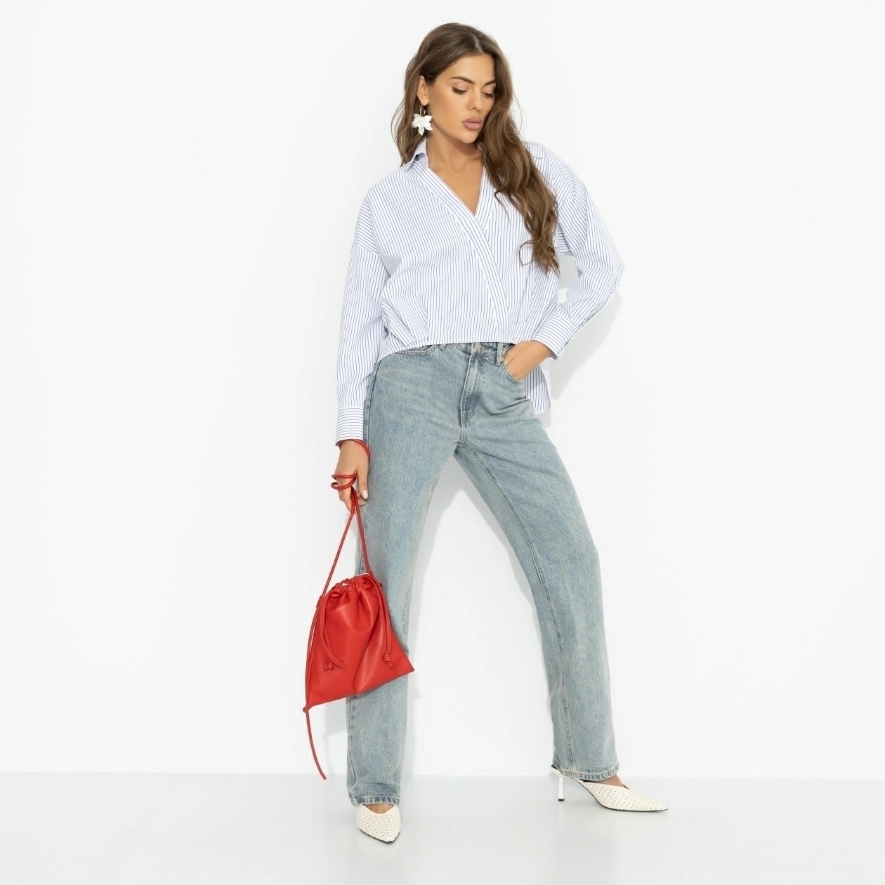 Рубашка белая в полоску Charutti(фото2)