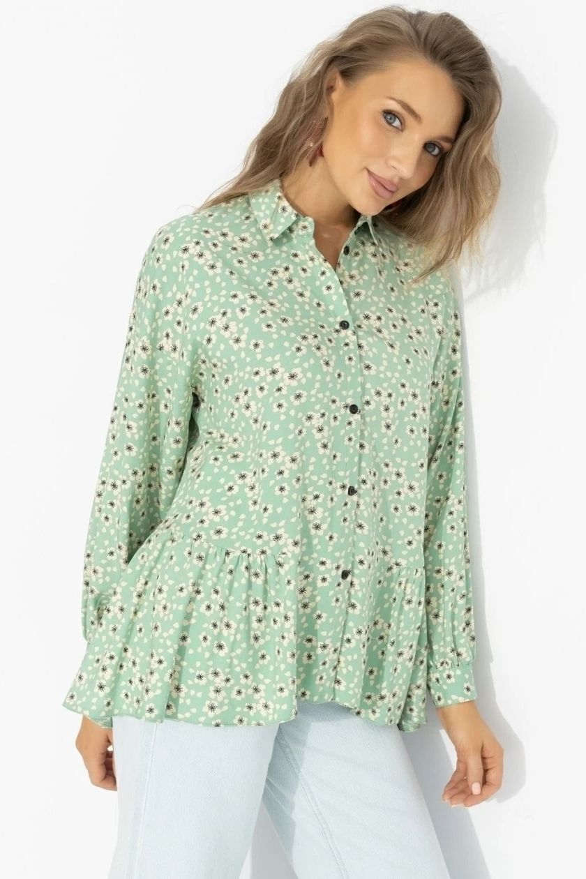 Рубашка вискозная с цветочным принтом Charutti
