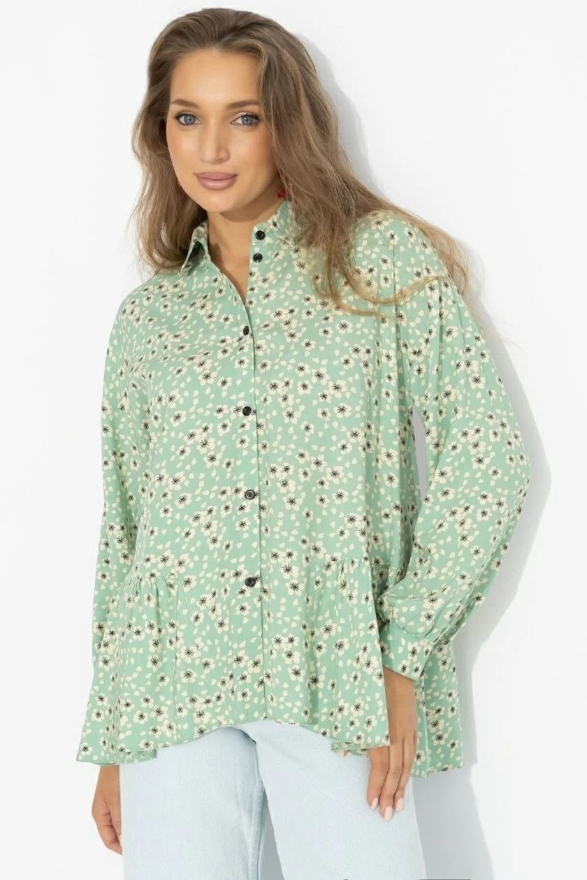 Рубашка вискозная с цветочным принтом Charutti(фото3)