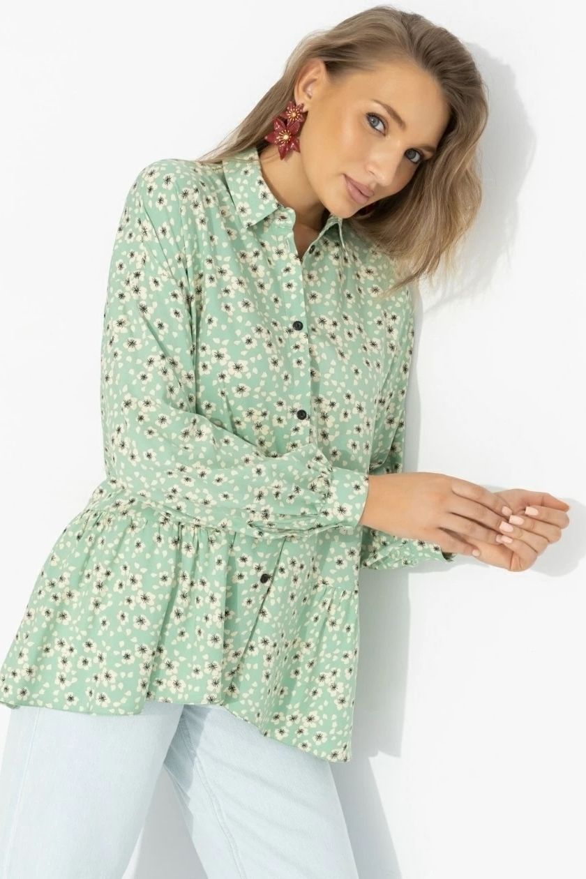 Рубашка вискозная с цветочным принтом Charutti(фото5)