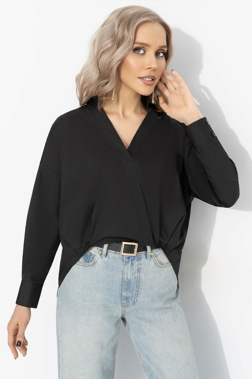 Рубашка чёрная из хлопка Charutti