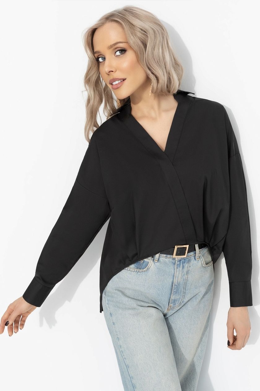 Рубашка чёрная из хлопка Charutti(фото2)