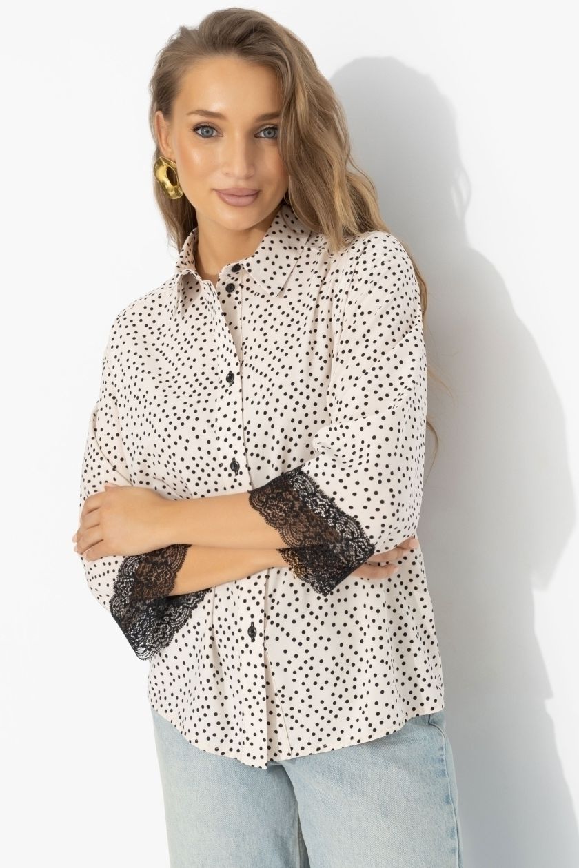 Блуза комбинированная с кружевом Charutti(фото5)