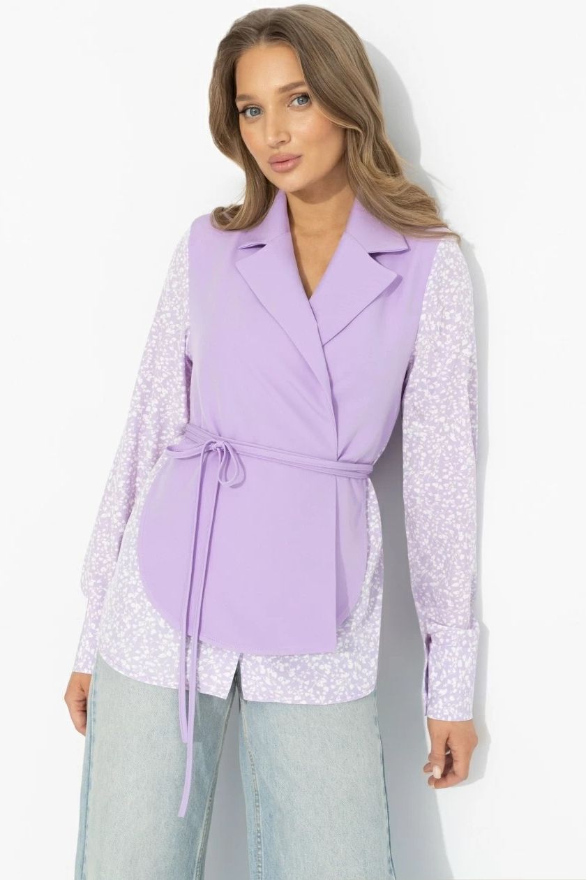 Рубашка сиреневая с имитацией многослойности Charutti