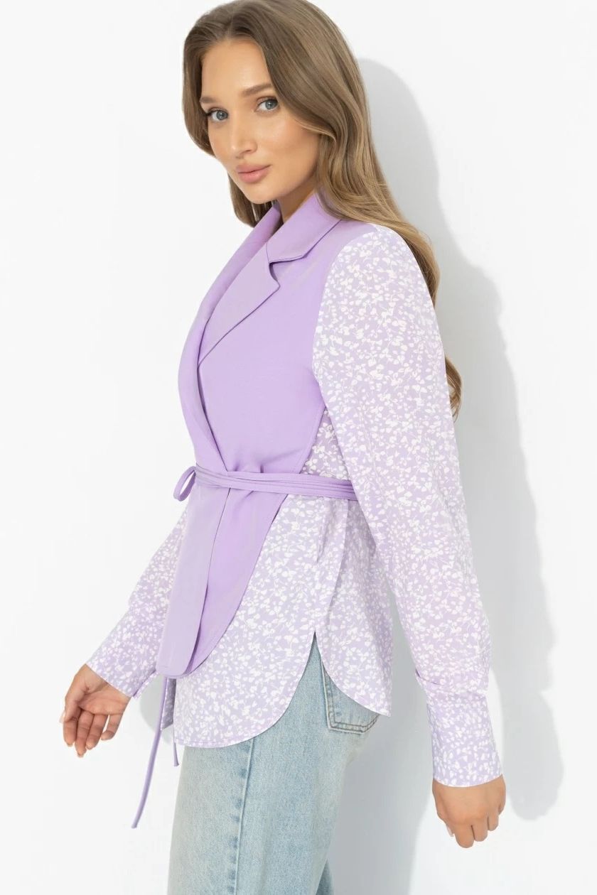 Рубашка сиреневая с имитацией многослойности Charutti(фото4)