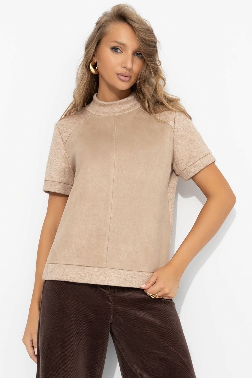 Водолазка бежевая из экозамши Charutti(фото7)