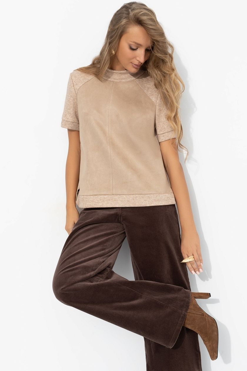 Водолазка бежевая из экозамши Charutti(фото2)