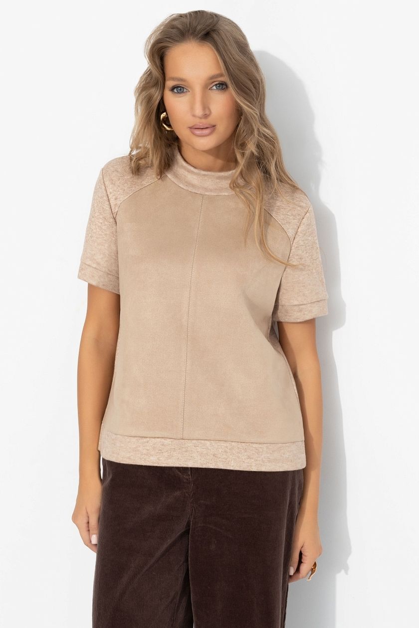 Водолазка бежевая из экозамши Charutti(фото6)