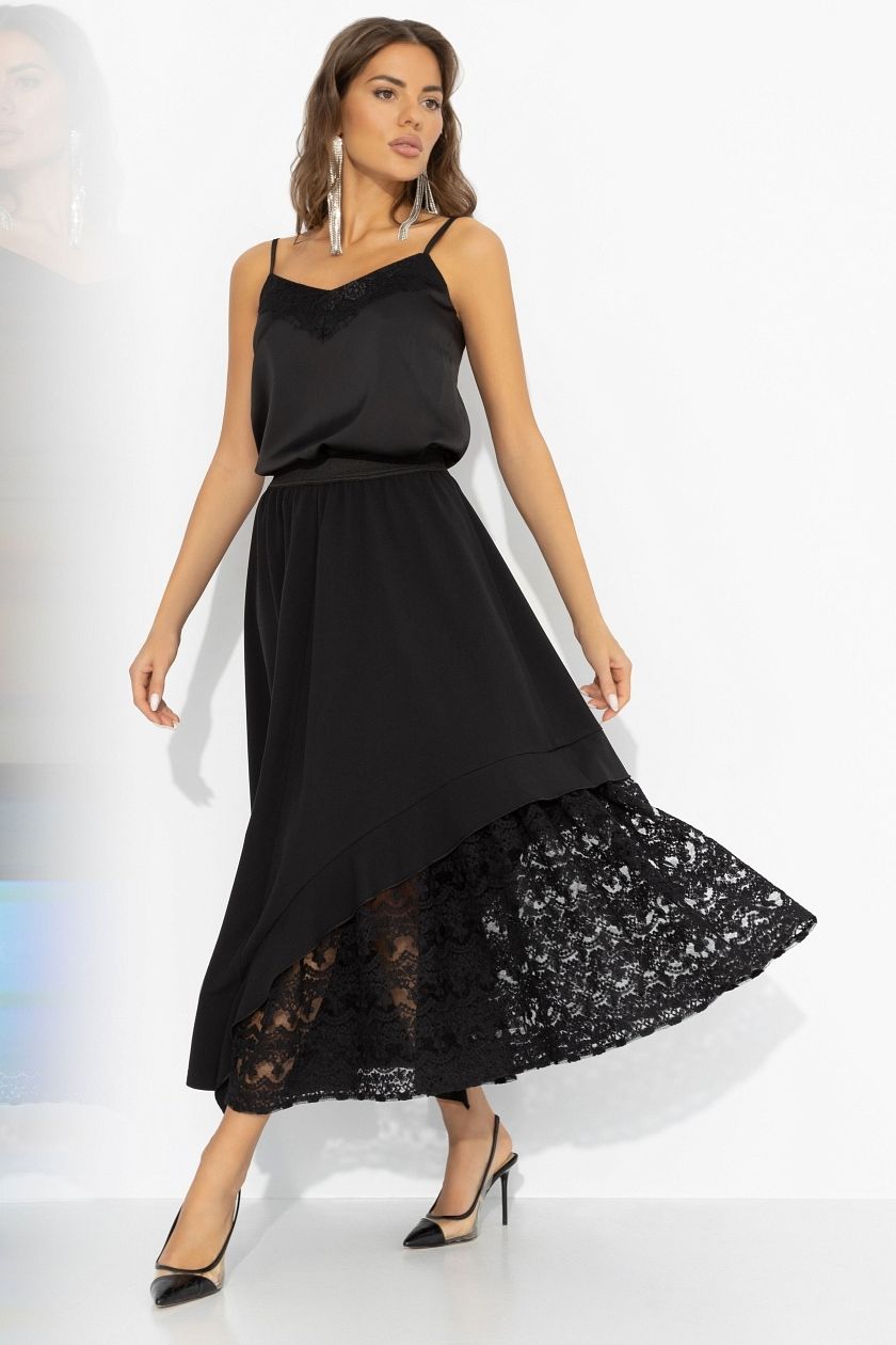 Юбка длинная чёрная для особенных моментов Charutti(фото2)