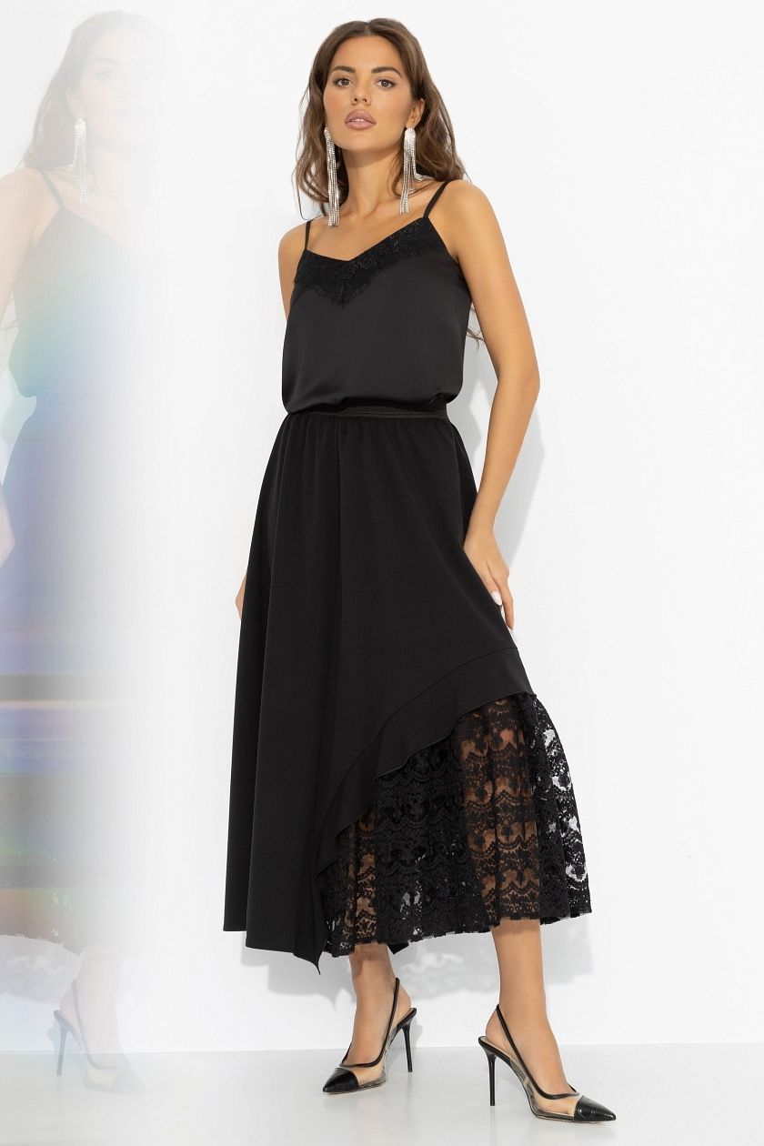 Юбка длинная чёрная для особенных моментов Charutti(фото4)