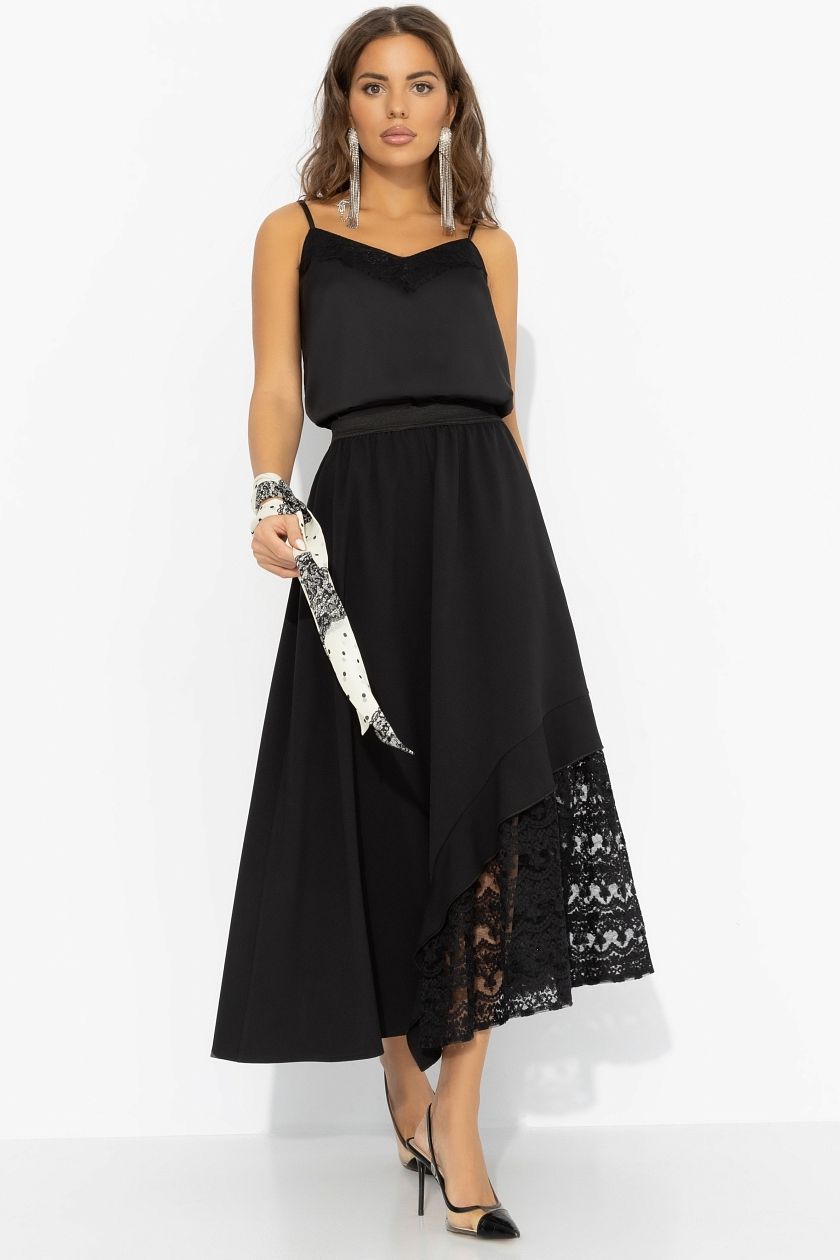 Юбка длинная чёрная для особенных моментов Charutti(фото5)