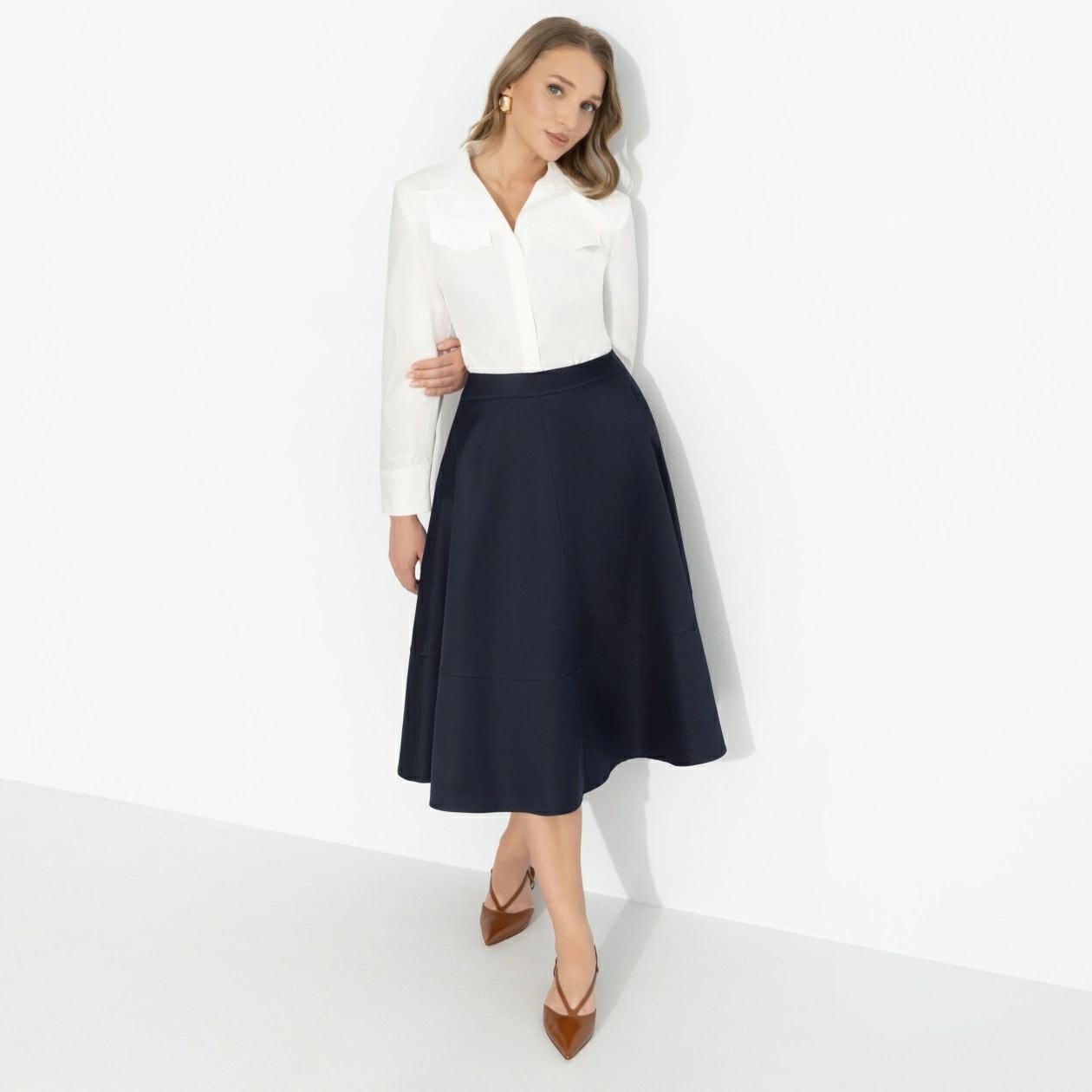 Юбка синяя на молнии Charutti(фото5)