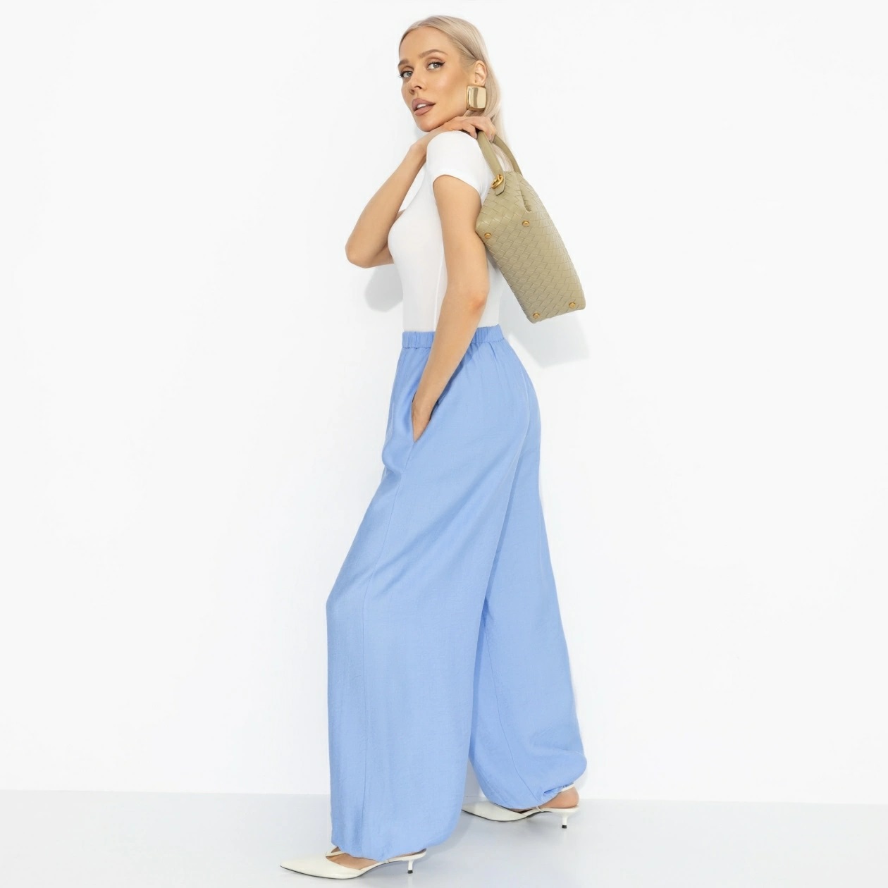 Брюки‑алладины голубого цвета Charutti(фото4)