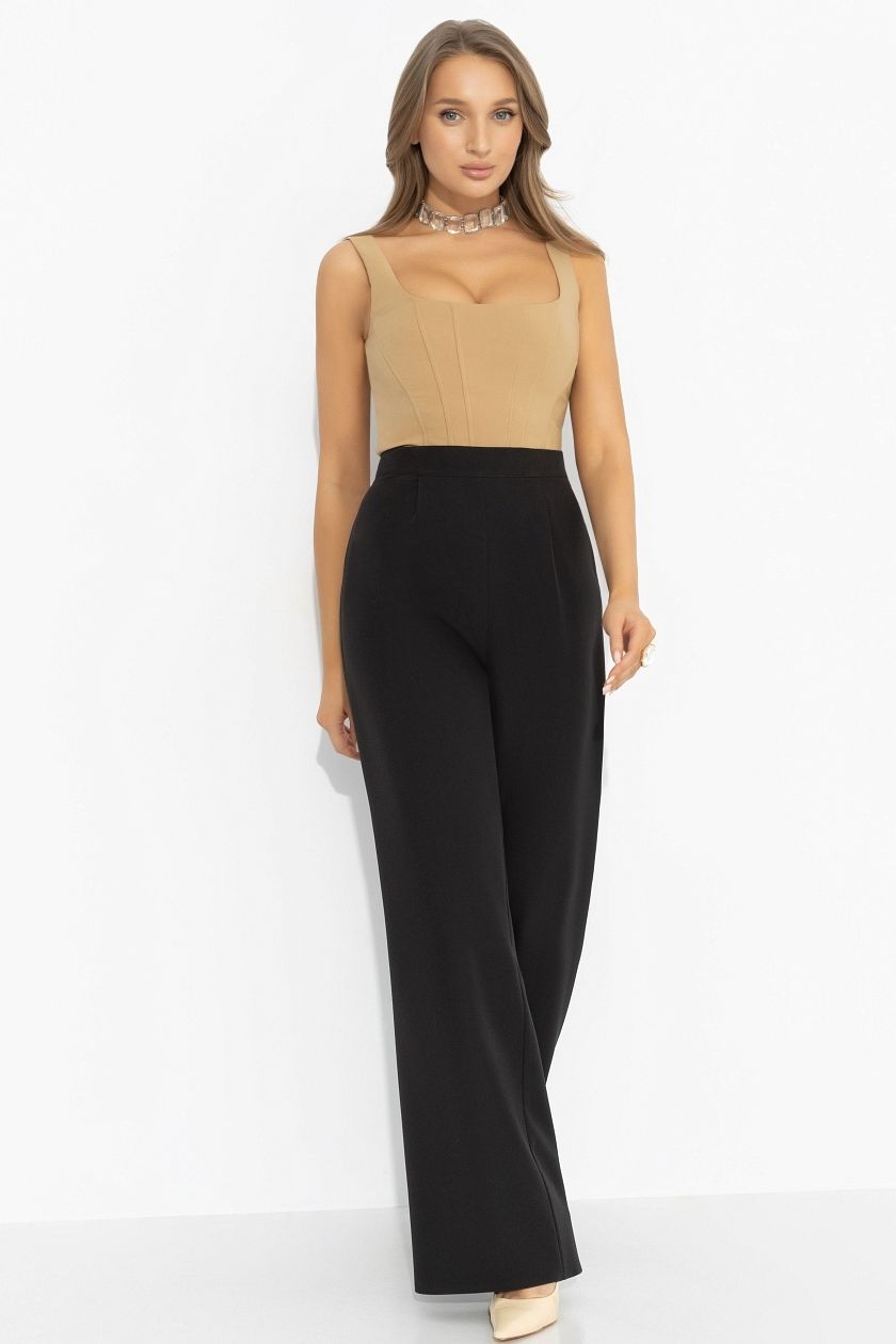 Брюки чёрные с защипами Charutti(фото2)