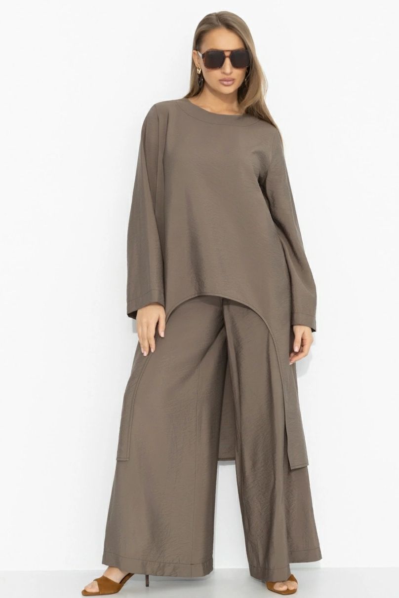 Брюки широкие цвета хаки Charutti