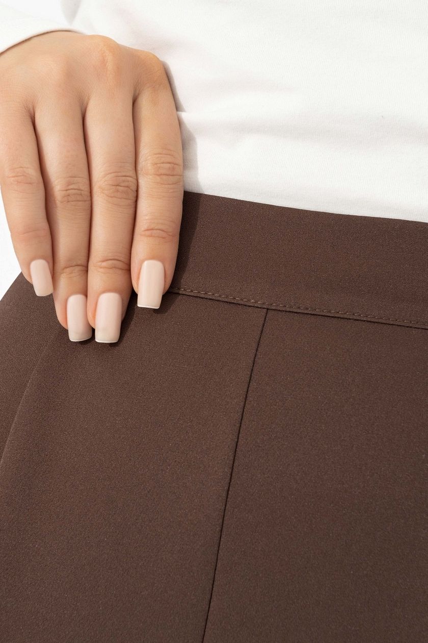 Брюки шоколадного цвета с защипами Charutti(фото5)