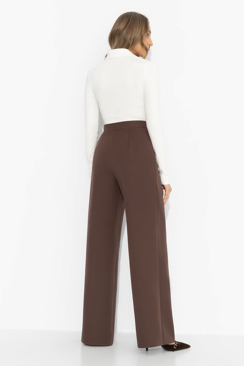 Брюки шоколадного цвета с защипами Charutti(фото8)