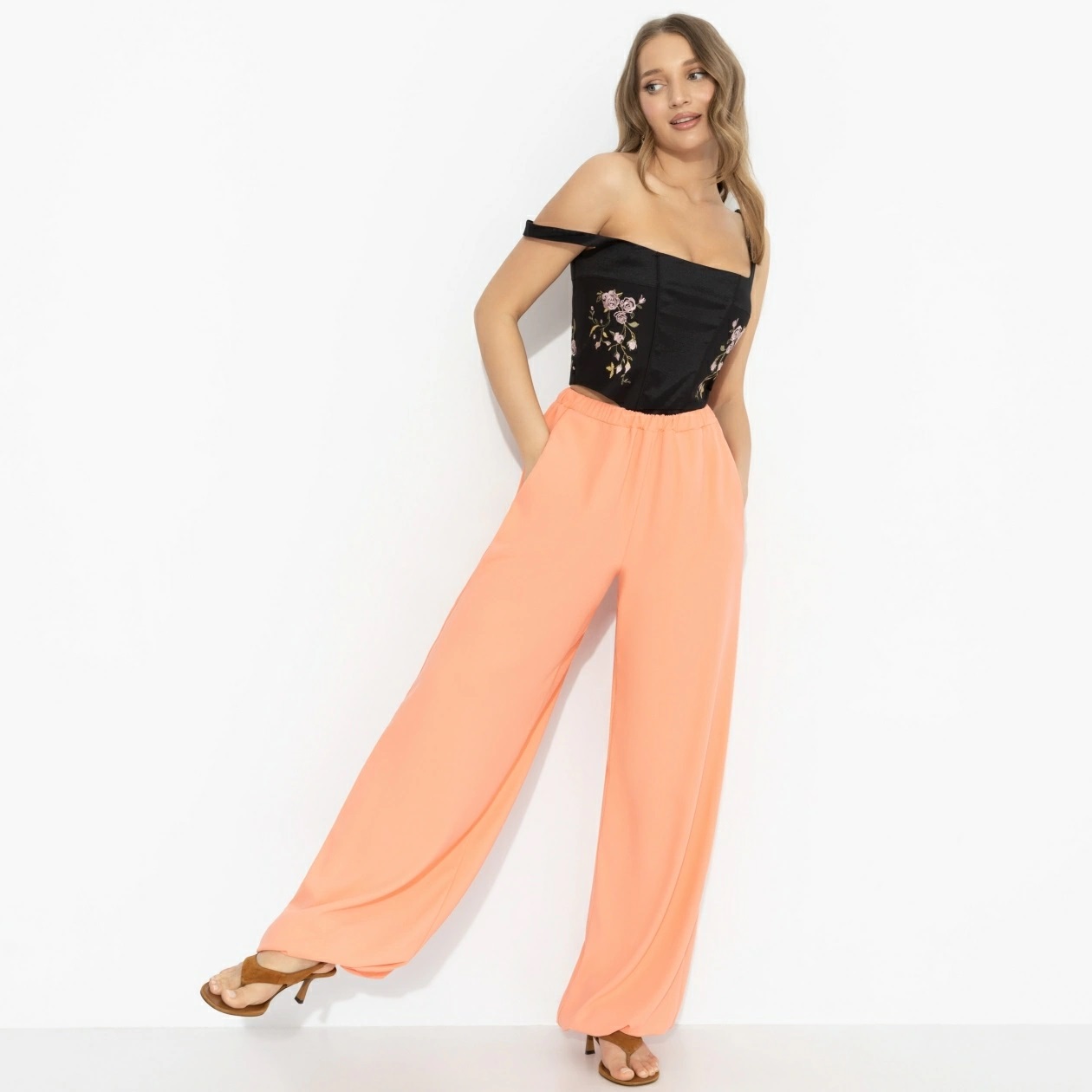 Брюки‑алладины кораллового цвета Charutti(фото2)