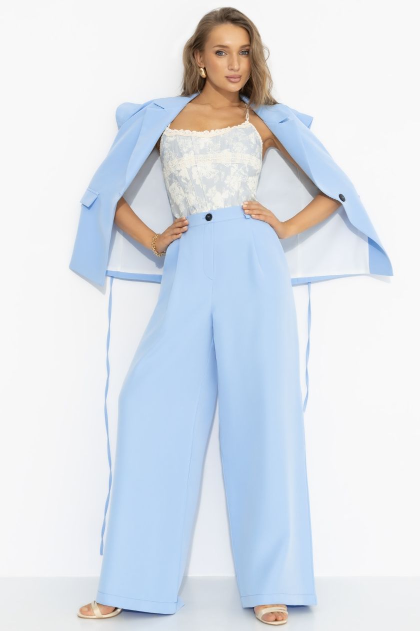 Брюки-палаццо с карманами в голубом цвете Charutti(фото2)