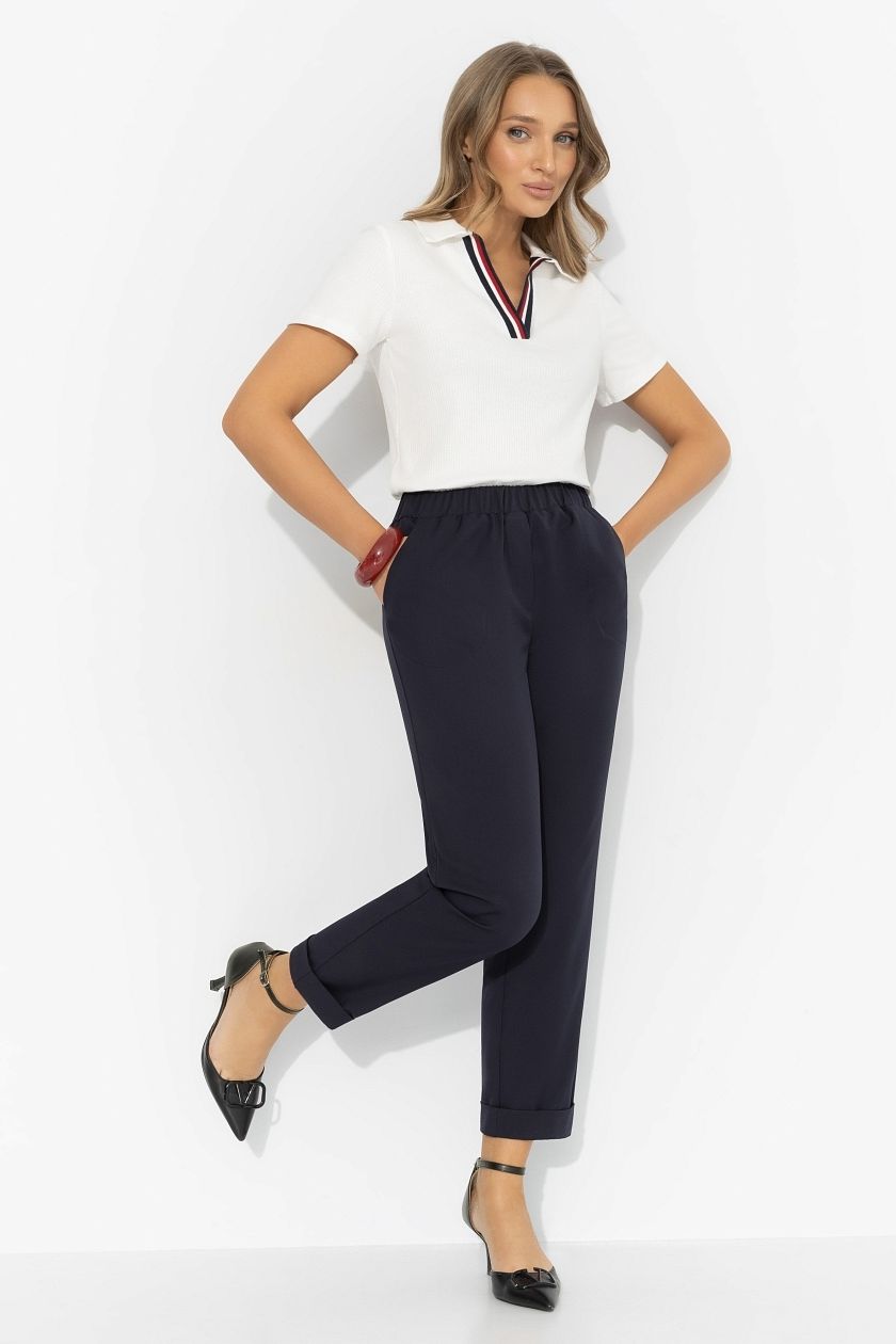 Брюки тёмно-синие на резинке  Charutti(фото3)
