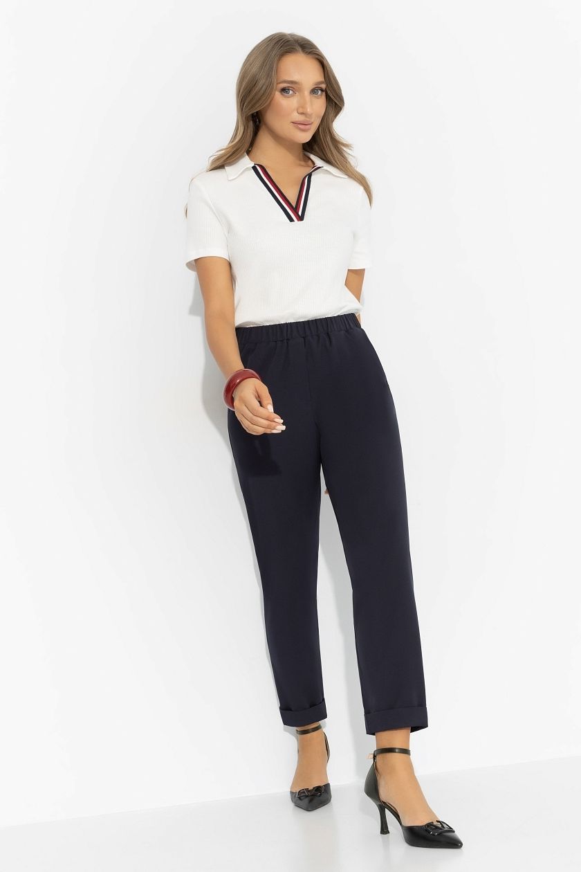 Брюки тёмно-синие на резинке  Charutti(фото8)