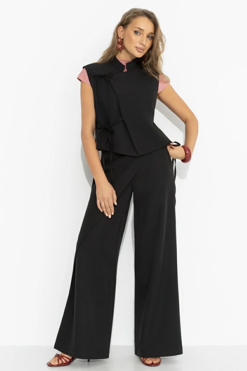 Брюки чёрные с акцентным дизайном Charutti