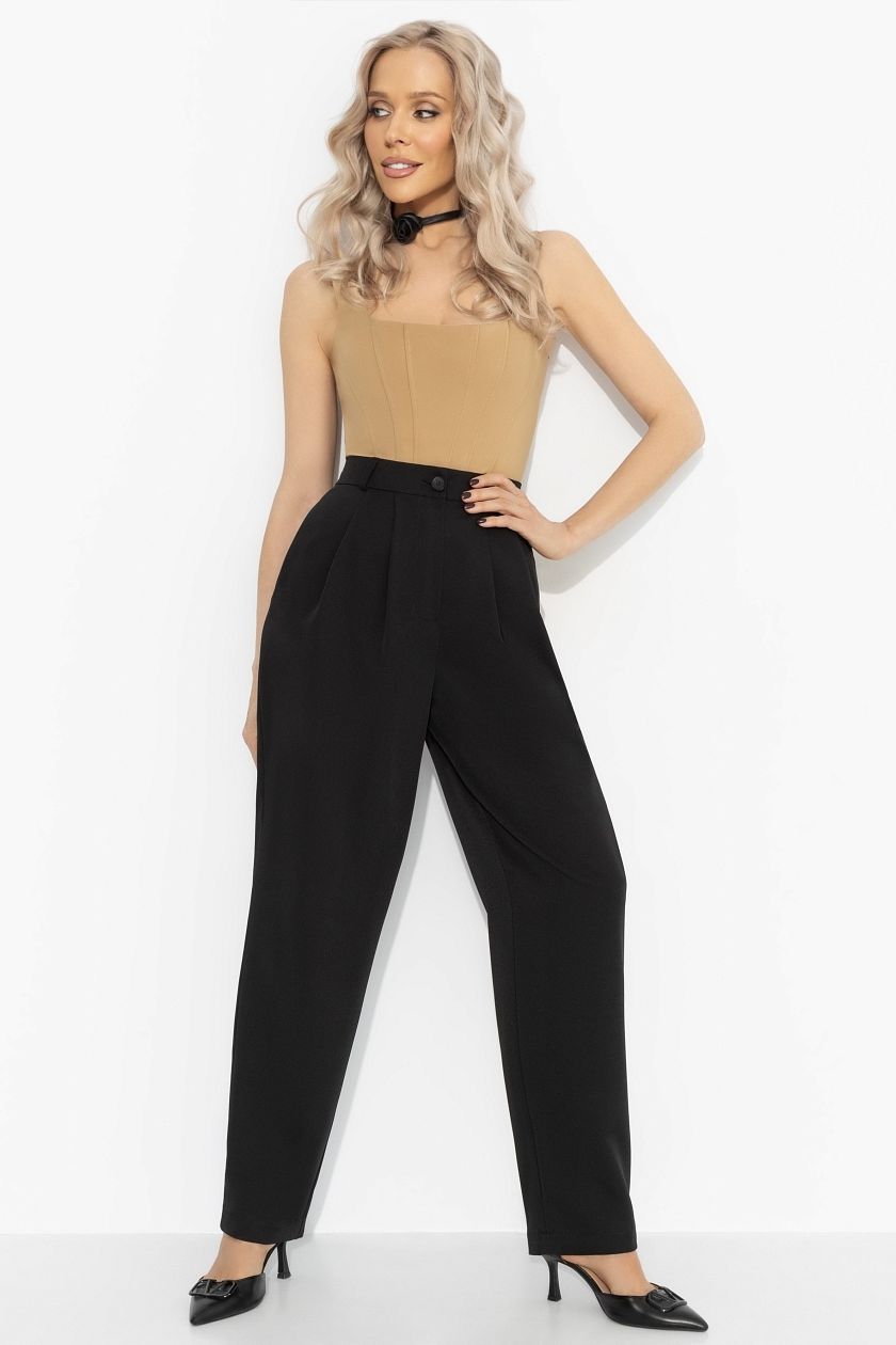 Брюки чёрные с защипами Charutti(фото2)