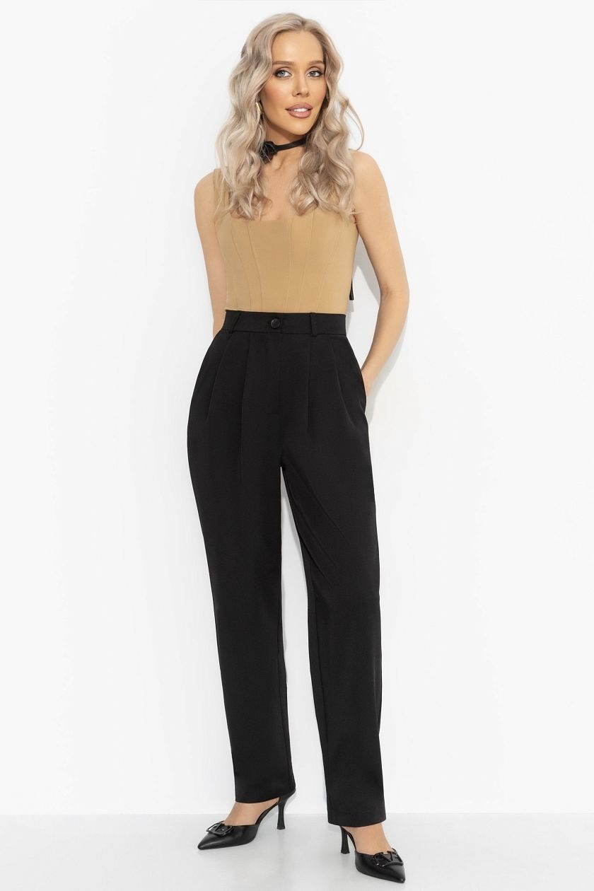 Брюки чёрные с защипами Charutti(фото4)