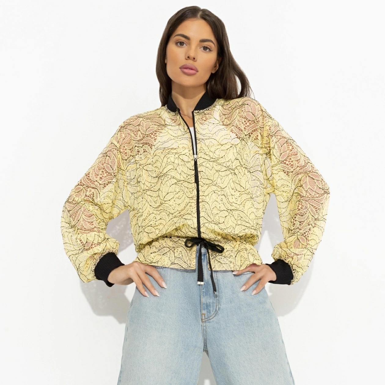 Бомбер кружевной жёлтого цвета Charutti(фото3)