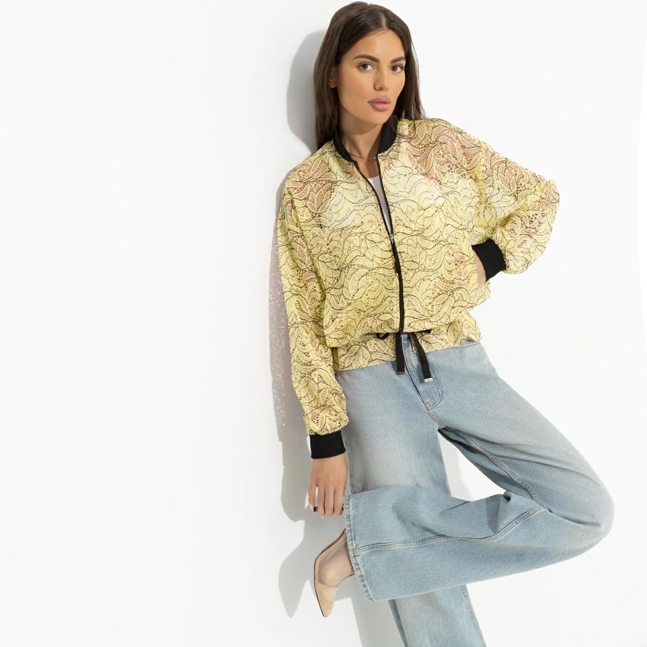 Бомбер кружевной жёлтого цвета Charutti(фото2)