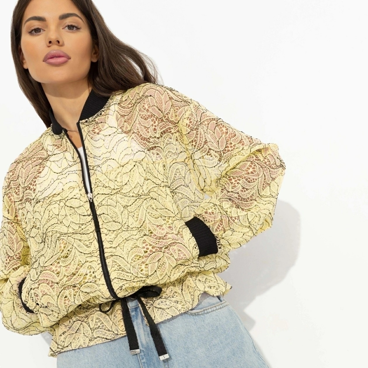 Бомбер кружевной жёлтого цвета Charutti(фото5)